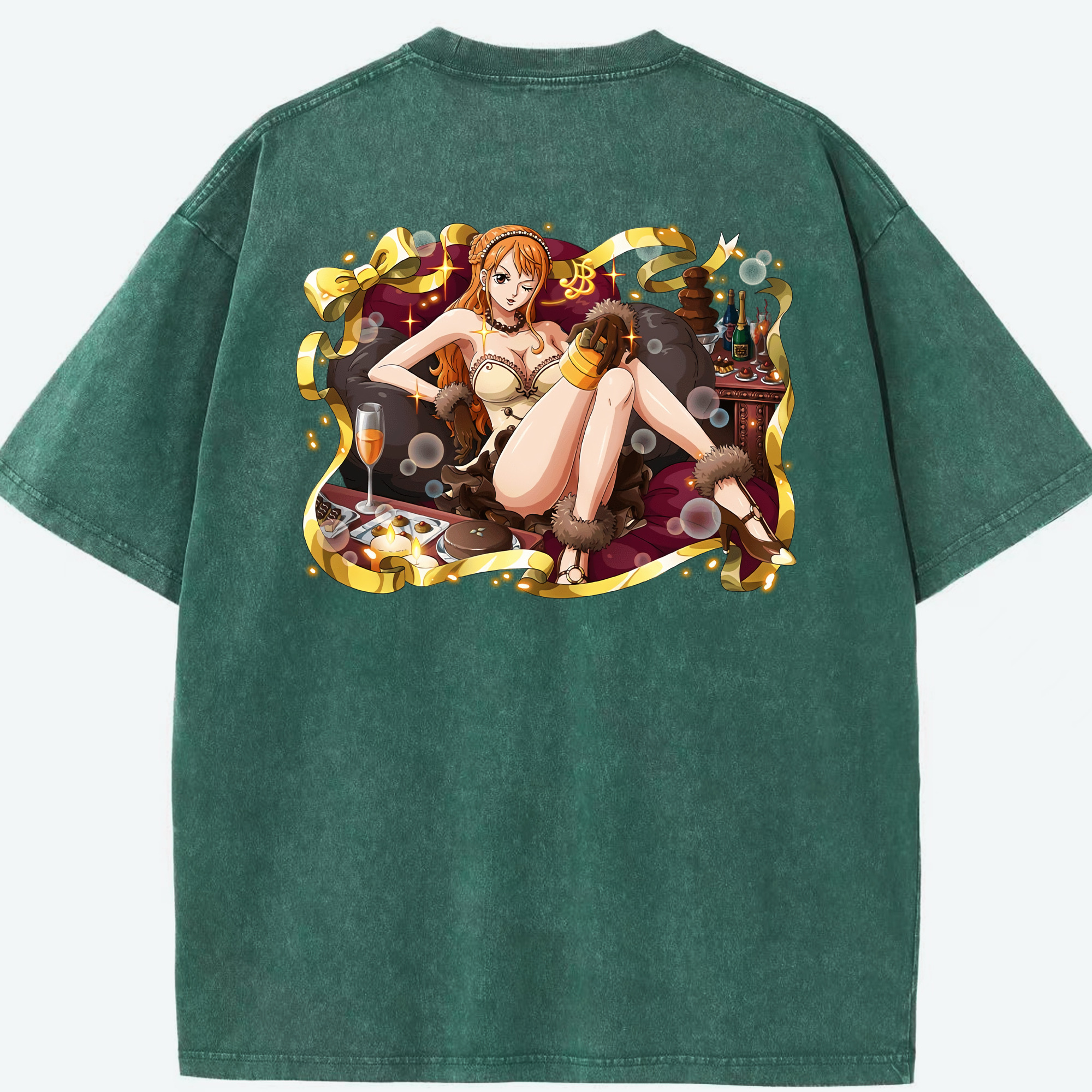 ワンピース ナミ ONE PIECE Nami 綿100% ヴィンテージ風 半袖Tシャツ（背面プリント）